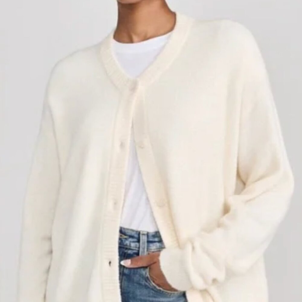 American Vintage Damsville Cardigan in Pannacotta Chine